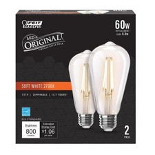 Dimmable Vintage Edison LED Light Bulbs 2700K Soft White 2 Pack STb0