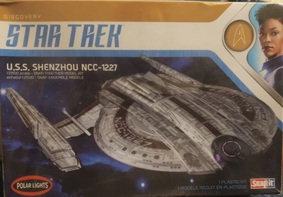 New Star Trek U.S.S. Shenzhou NCC-1227 Model Kit With Base Polar Lights NIB