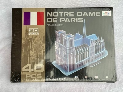 Edu-Sci Berühmtes Wahrzeichen 3D Puzzle 40 Teile Notre Dame De Paris 3+
