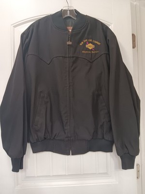 Vtg Walls Western Wear Bomber Jacket Black Embroidered Sunoco Logo NWOT XL USA
