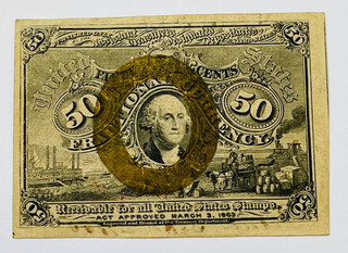 50¢ US Fractional Currency Note 1863 Inscribed Bright Crisp #566B