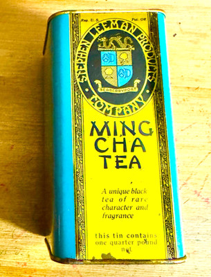 Vintage Ming Cha Tea Tin, Shephen Leema Product Company USA 4oz