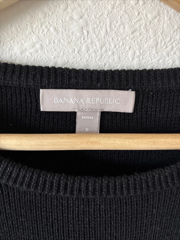 Black Banana Republic Sweater Dress, Sweetheart Neckline - Image 2 of 4