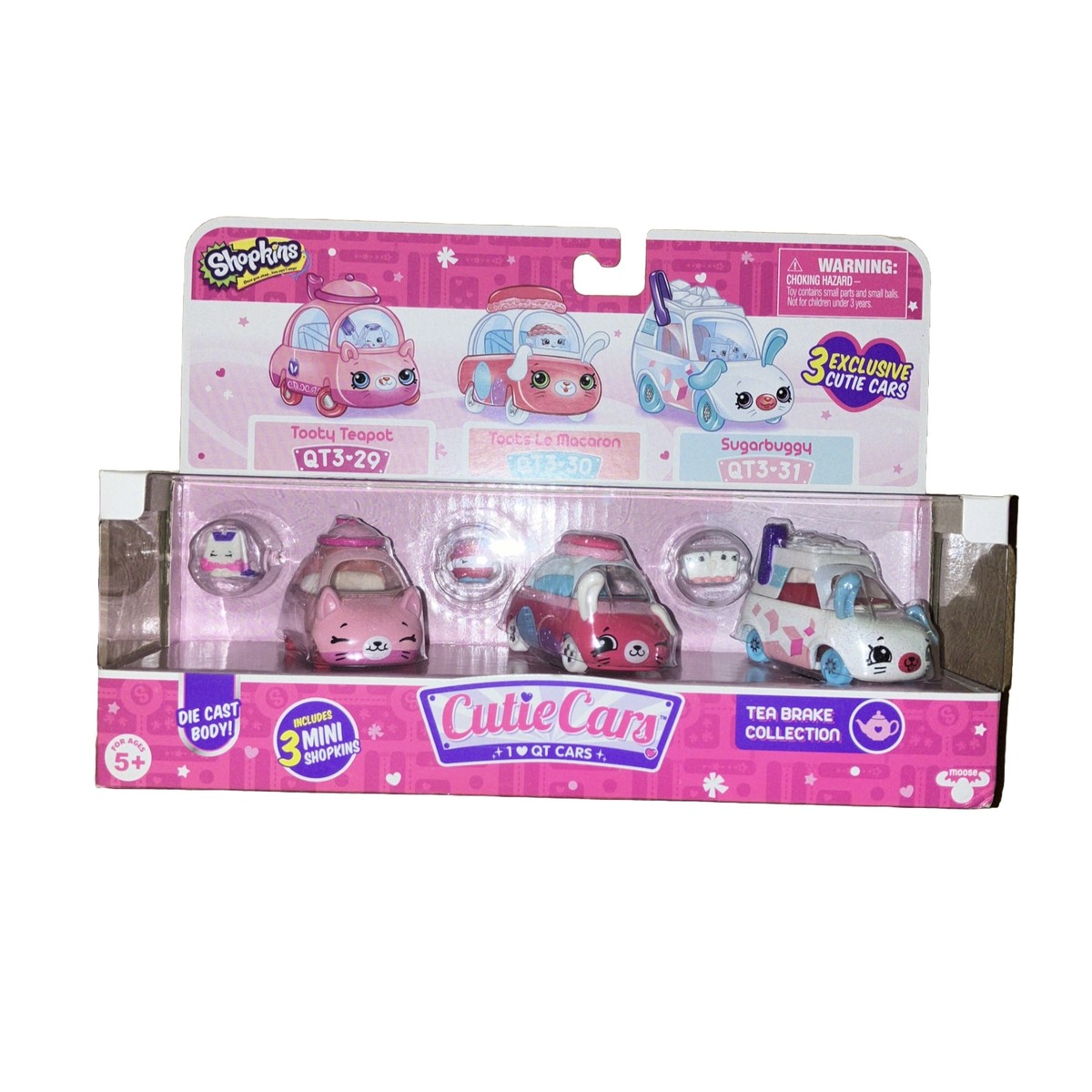 Shopkins Cutie Cars Tea Brake Collection Series QT3-29,30,31 Die-cast New!