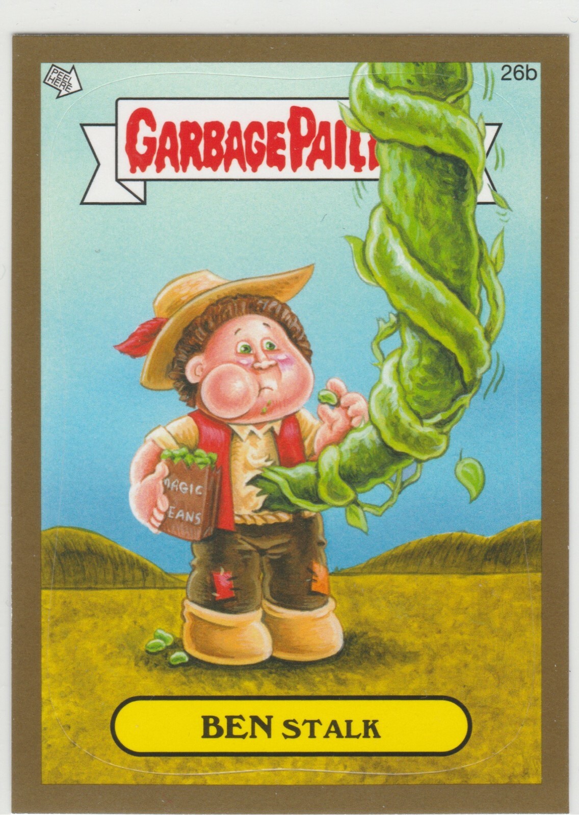 Rare SP Gold Ben Stalk Garbage Pail Kids GPK 2014 Series 1 Card
