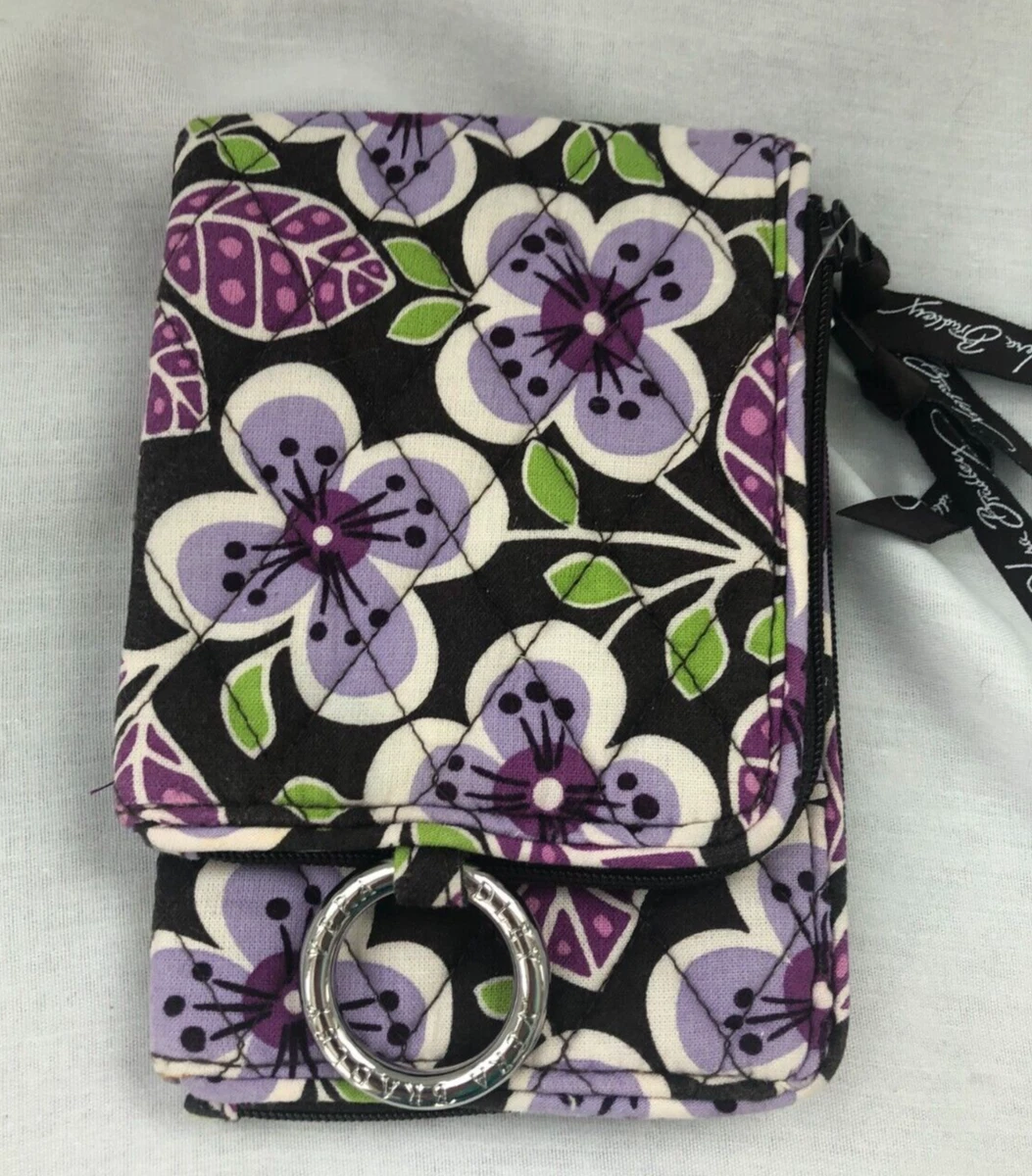 VERA BRADLEY DOUBLE ID WRISTLET PLUM PETALS RETIRED VERY GOOD