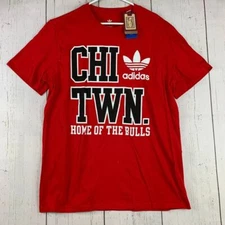 Chicago Bulls Large Adidas Casual T-Shirt Red New Mens Air Jordan