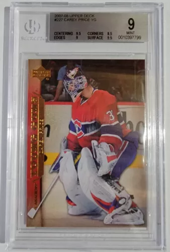 2007-08 Upper Deck Young Guns Carey Price BGS 9 card #227 RC Rookie Card!