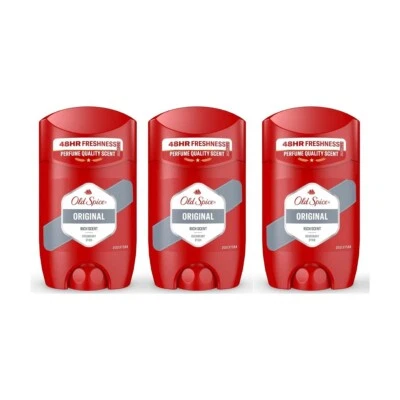 Old Spice Original Deodorant Stick - Long Lasting Fresh Scent 50ml x3