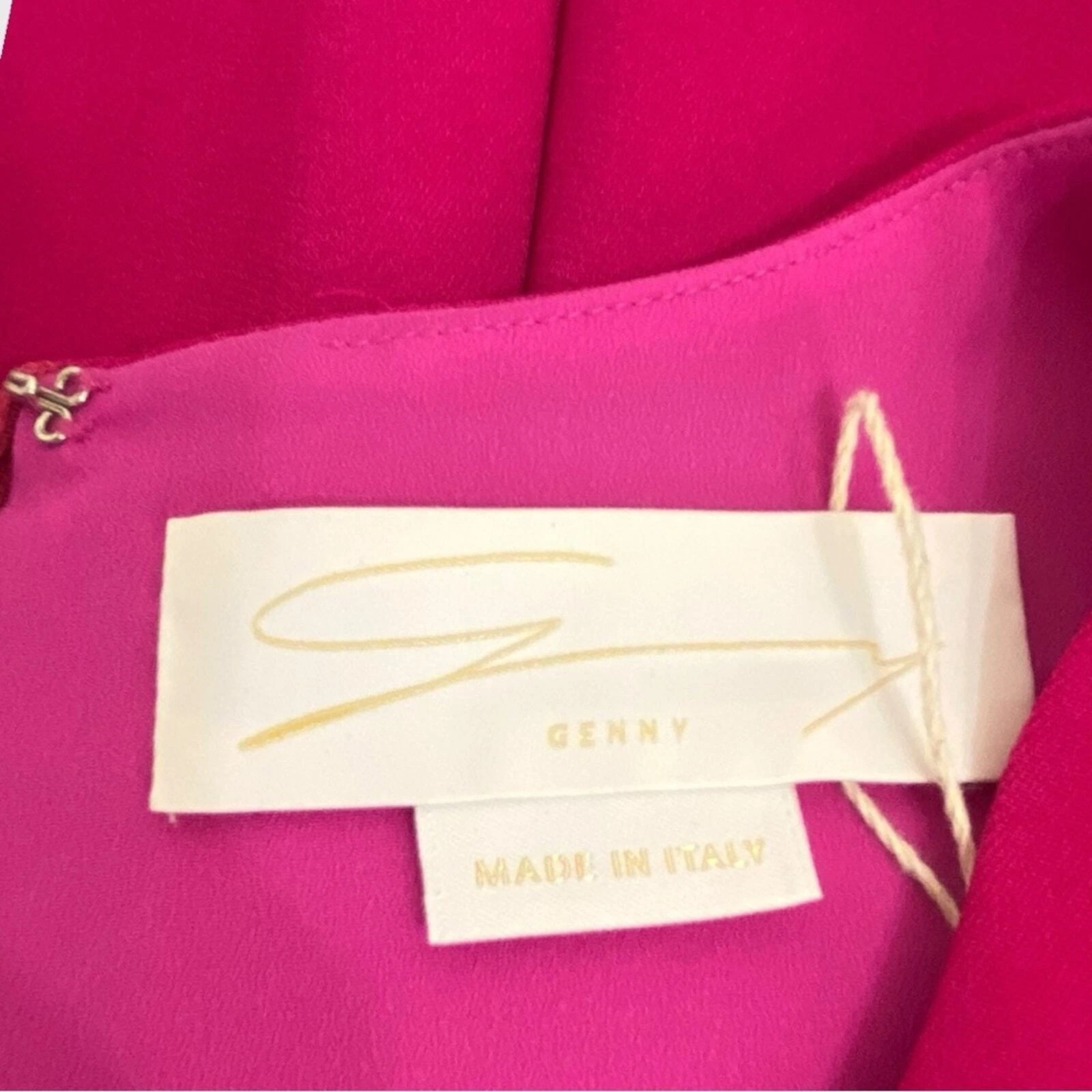 VERSACE Maxi abito Genny NUOVO $1.224 rosa caldo nero Swirl nuovo con etichette taglia 10 USA