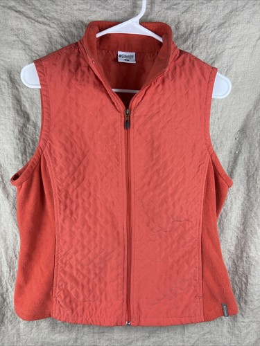 orange fleece vest womens