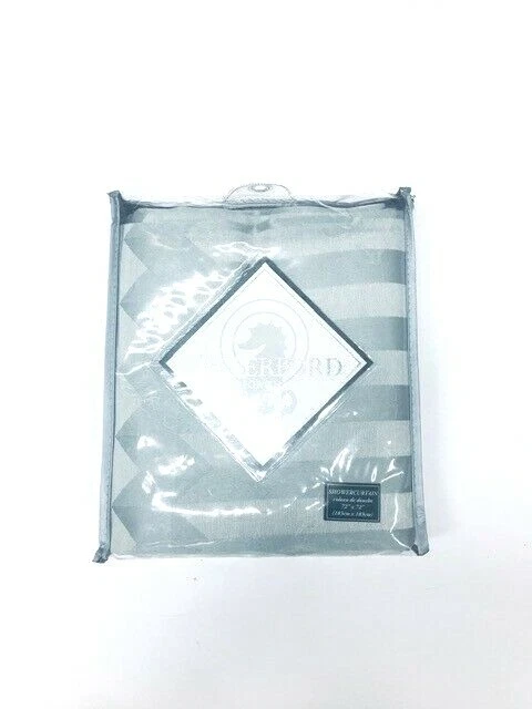 Cortina de Ducha Waterford Diamond Peltre Azul Gris 72x72 Buen Estado Foto 2 de 3