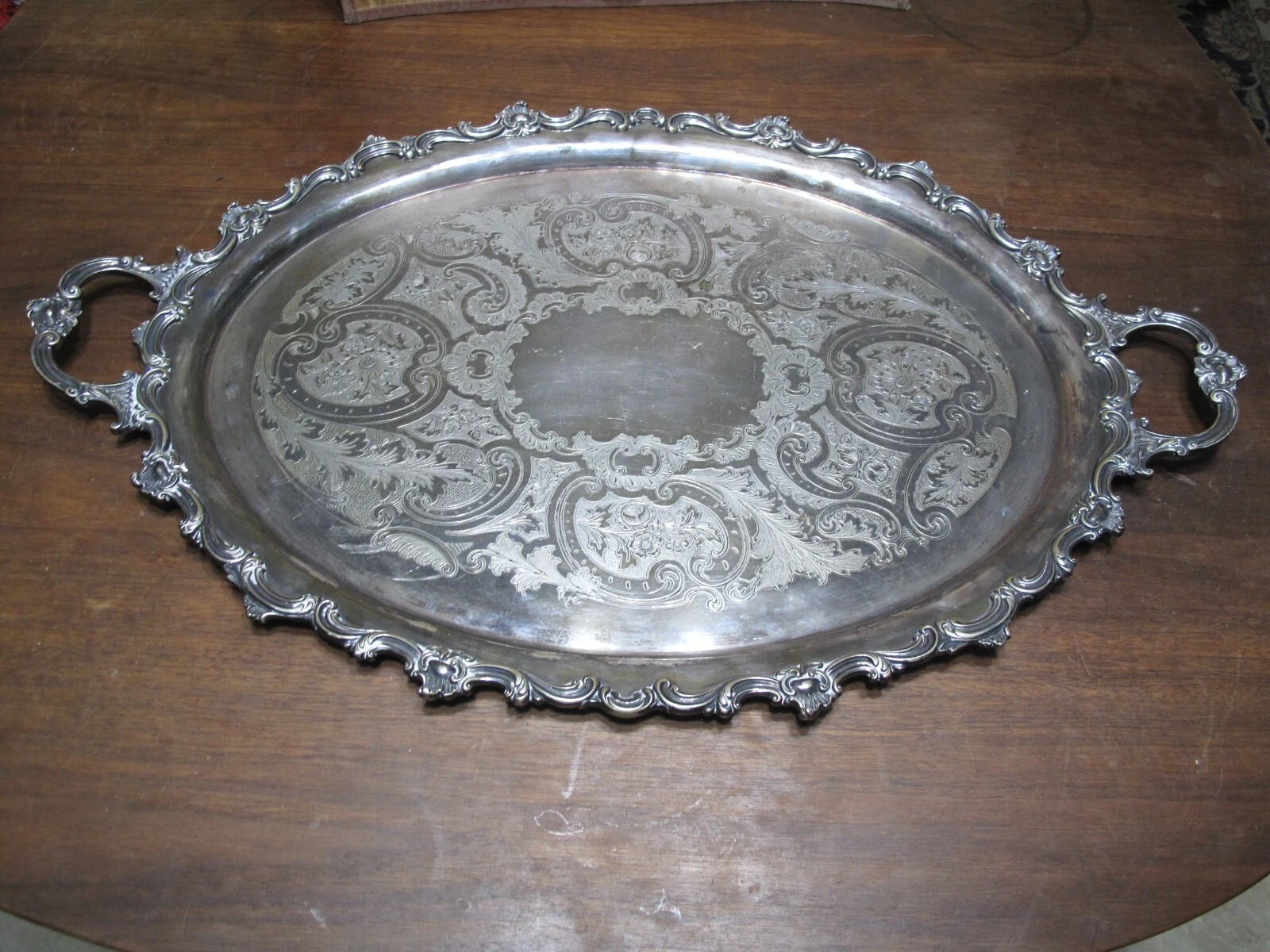 Antique Silver Plate 30" Tray by WILLIAM HUTTON Sheffield English RARE - Picture 2 of 17