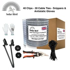 Solar Panel Wire 30m Mesh & clip kit - Pigeon proofing kit