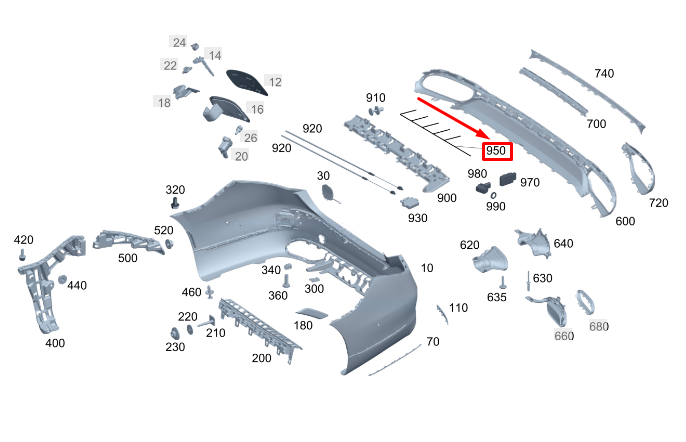 Neu MERCEDES-BENZ S W223 Kabelbaum für Parksensor hinten A2235407243 Original