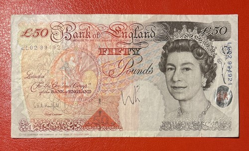 BANK OF ENGLAND KENTFIELD 1994 £50 BANKNOTE REPLACEMENT NOTE PREFIX LL02 - Picture 2 of 3