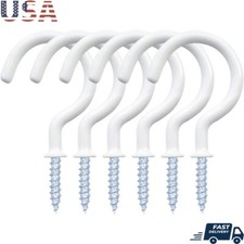 12 Pack Vinyl Coated Ceiling Hooks MultiFunction Wall Hooks Indoor Outdoor Use