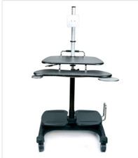 AIDATA LDC003P Sit/Stand Mobile PC Workstation Black, w/Monitor bracket