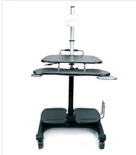 AIDATA LDC003P Sit/Stand Mobile PC Workstation Black, w/Monitor bracket