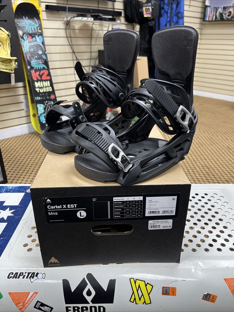 Burton Cartel EST Men's Snowboard Bindings, Size L - Black Burton Cartel EST Men's Snowboard Bindings, Size L - Black