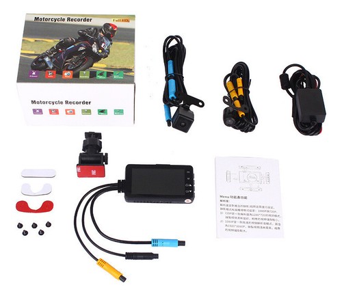 Motorcycle Night Vision Dual Lens USB, AV MT18 Motorcycle Dash Cam 3.0 Inch - Picture 6 of 6