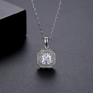 Authentic Super Flash Cross Car Flower White Zircon Gold Plated Necklace