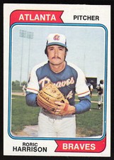 1974 Topps #298 Roric Harrison Atlanta Braves Card