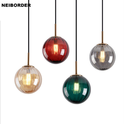 Pequeñas lámparas colgantes de bola de vidrio accesorios de color claro dormitorio sala de estar - Imagen 1 de 9