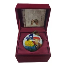 Ne'Qwa Neqwa Art Texas Bluebonnets Lone Star Glass Ornament Trieste Cordova 350