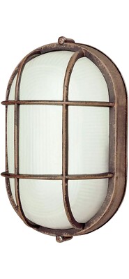 Trans Globe Lighting 41015 6.5''W 1 Light Flush Mount Bulkhead - Rust