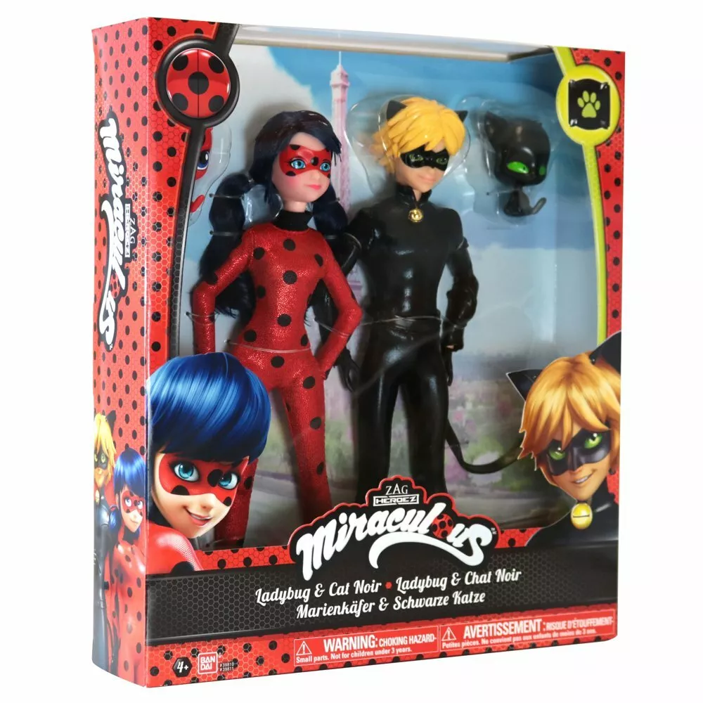 Bandai Miraculous LADYBUG & CAT NOIR 2 Pack Exclusive Collector Christmas  2023