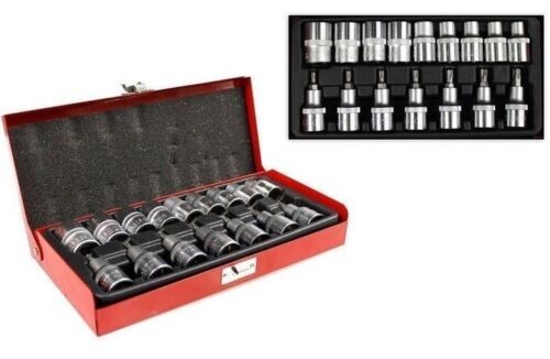 SET CHIAVI A BUSSOLA TORX MASCHIO FEMMINA T30 T70 E10-24 IMPRONTA BOX METALLO