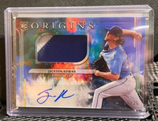 Jackson Kowar 2022 Origins Rookie Blue Jumbo Material Auto (RC) #6/25 - Rays