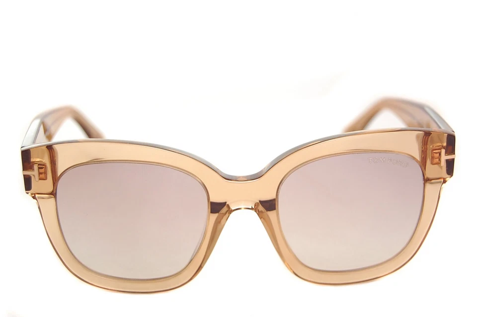 Óculos de sol feminino TOM FORD BEATRIX 02 TF613 45F grande quadrado plástico marrom claro - Imagem 2 de 4