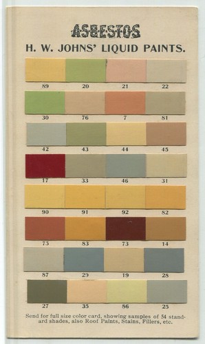 Late 19th c. Asbestos Paint Chip Sample Card, H. W. Johns Paint Mfg. Co. - 第 1/2 張圖片