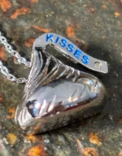 Sterling Silver & DIAMOND Accent Hershey's Kiss Pendant 18" Necklace 925 WTJ 4gr