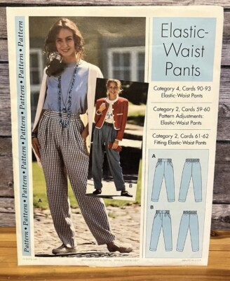 Sewing Step By Step Patterns elastic waist Pants Vintage UNCUT 4-22