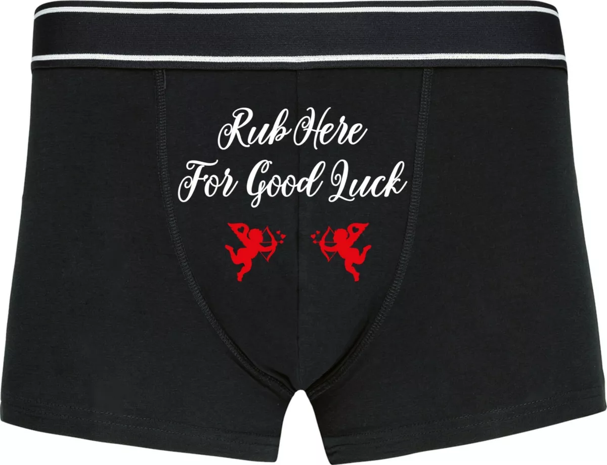 Rub Here For Good Luck Funny Valentine's Day boxer Funny Underwear For Men  Gift