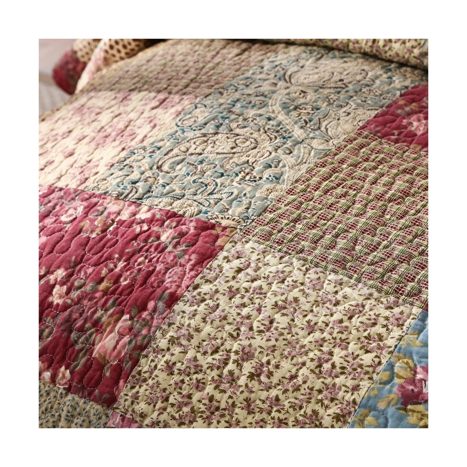 Tache Cotton Patchwork Country Farm Cottage Vintage Antique Ditsy Floral Pais... - Image 4 of 4