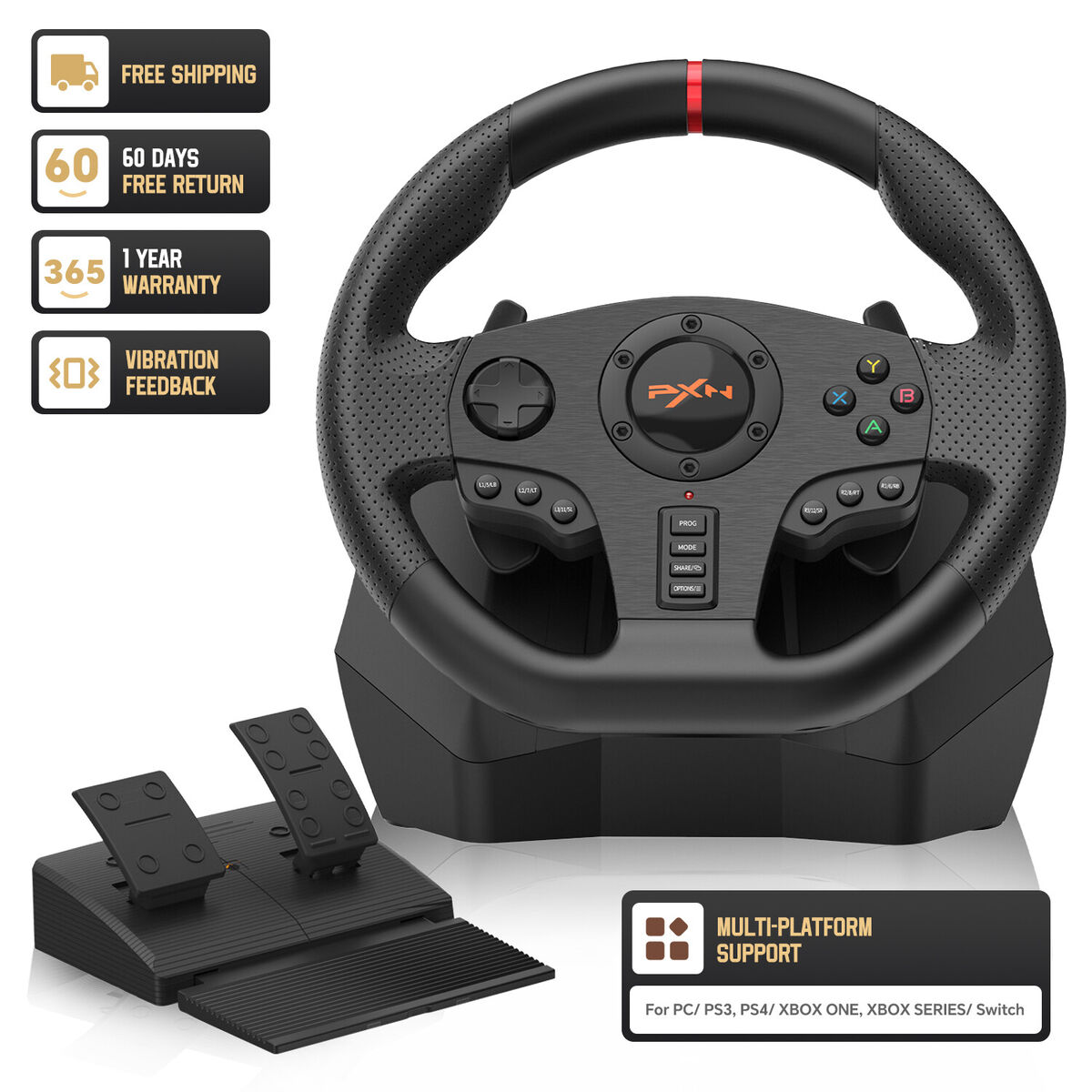 PXN V900 Gaming Steering Wheel With Pedals For PC PS3 PS4 XBOX One Switch OLED | eBay PXN V900 Gaming Steering Wheel With Pedals For PC PS3 PS4 XBOX One Switch OLED | eBay