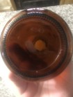 Vintage THATCHER Brown Glass White Floral Daisy Syrup 16 oz Dispenser — photo 2
