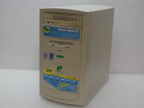 PC desktop vintage Emachines Etower 500ix Intel Celeron Win 98