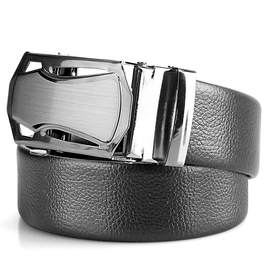 Causal Leather Men's Ratchet Belts For Men Adjustable Automatic Buckle 120cm/47" - Image 4 of 4
