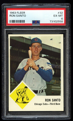 1963 Fleer Baseball #32 Ron Santo PSA 6 ExMt HOF