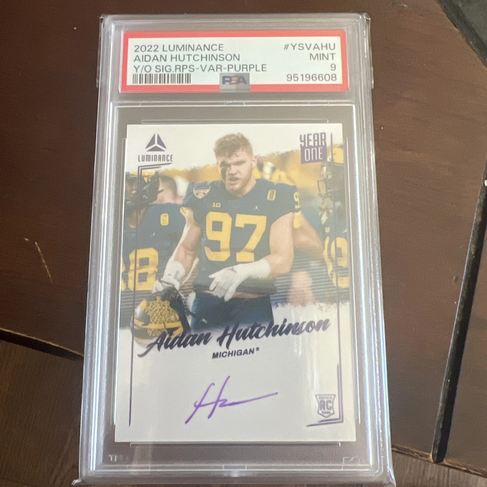 Aidan Hutchinson Panini Luminance Year One Signatures Rps #YSVAHU Variation-Purple