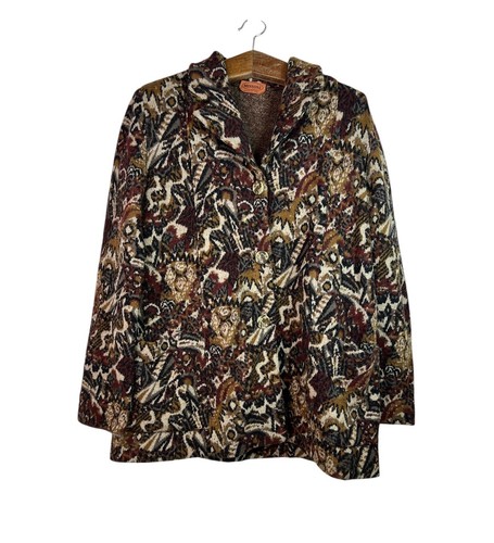 Missoni, Vintage Missoni Rare Multicolored 90s Abstract Geometric Jacket Sz L 42 Italy
