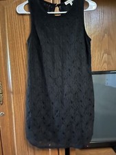 Monteau Juniors Little Black Cocktail Party Dress  Lace  Lined Small