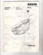 Sanyo 8mm Camcorder Vision 8 Instruction Manual