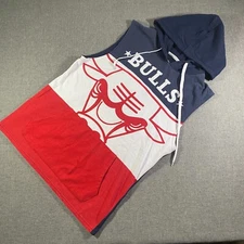Unk NBA Chicago Bulls Sleeveless Hoodie Sweatshirt Mens Medium Red Colorblock