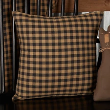 Black Check Pillow 12x12 or 16x16 Country Primitive  